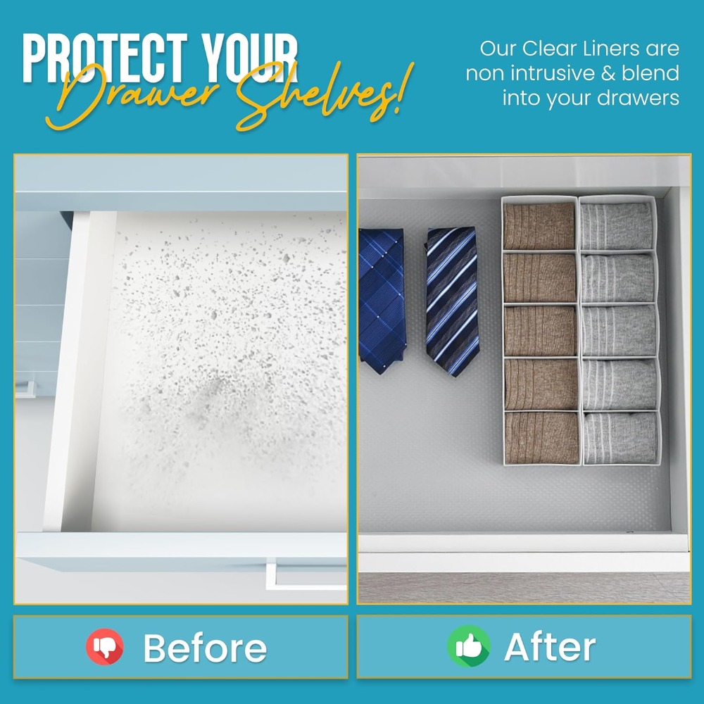 Waterproof Kitchen Shelf Liner – Non-Slip Cabinet & Drawer Liner, Easy Clean & Durable Mat
