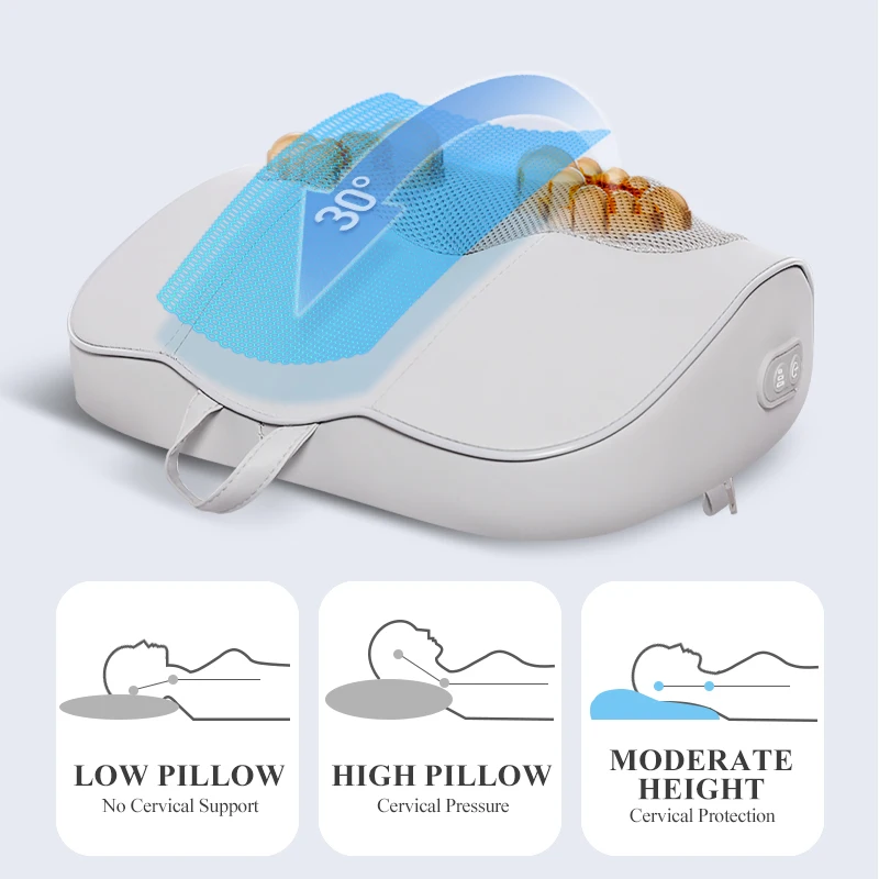 Neck Massager Cervical Massage Pillow, Hot Compress Function, Stress Relief, Relaxation