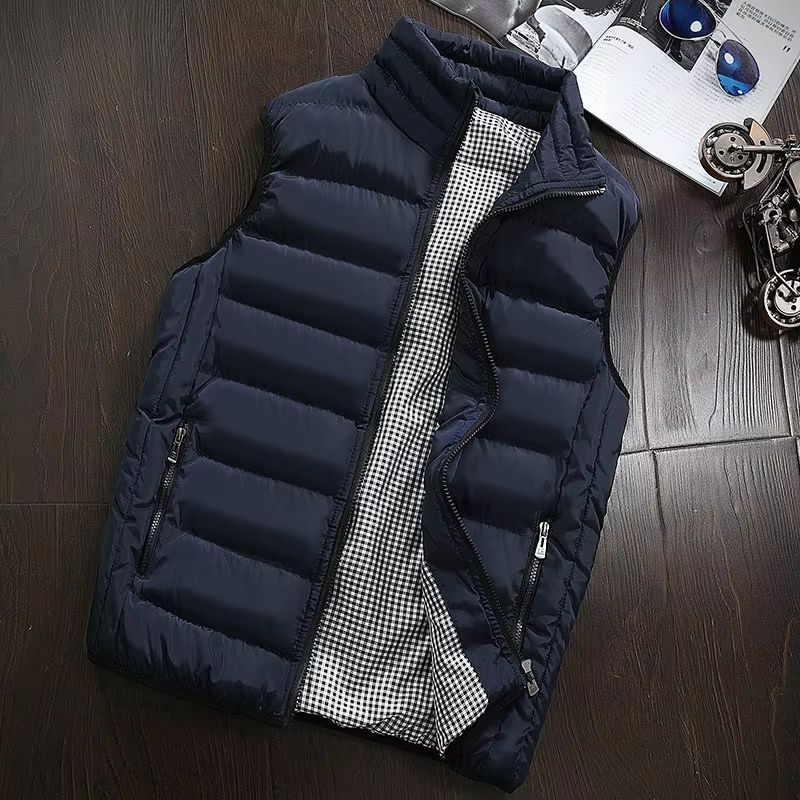 Men's Windproof Puffer Vest Warm Thickened Sleeveless Winter Jacket
