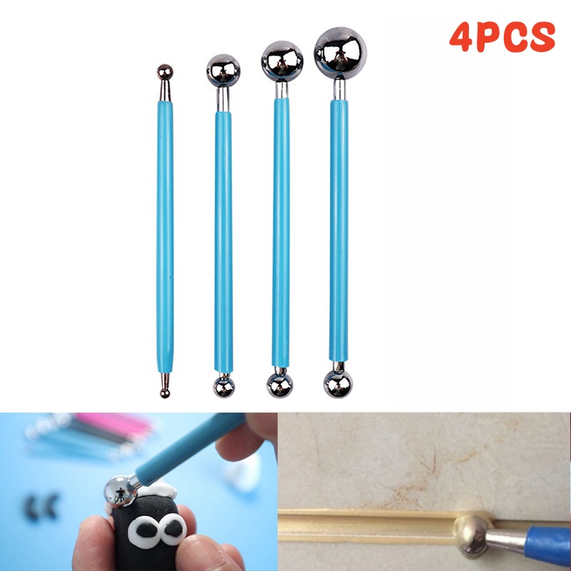 Dotting Tools Ball Stylus Set, 8 Sizes, Stainless Steel DIY Polymer Clay Kits, Tile Grout Floor Pressure Seam Stick