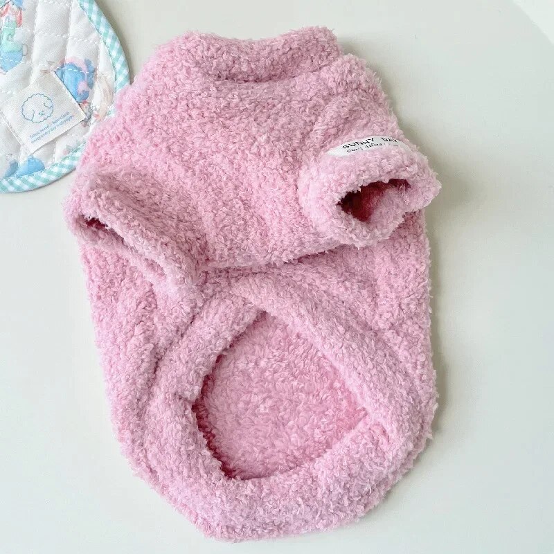 Double Sided Cloud Plush Dog Sweater | Autumn Winter Pet Coat