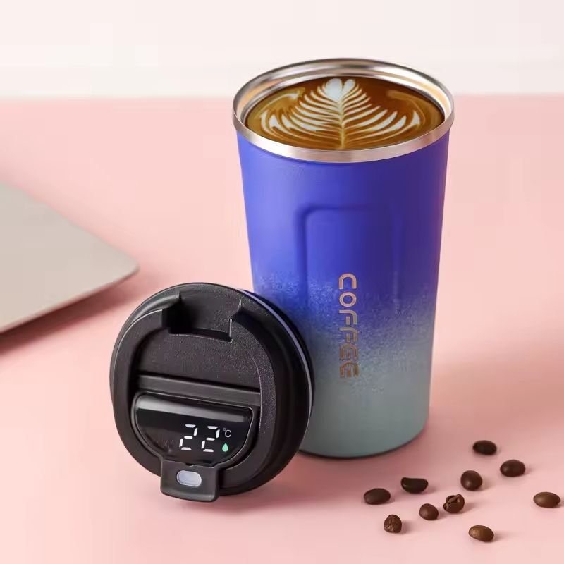 Intelligent Digital Temperature Display Travel Coffee Mug with Vacuum Insulation
