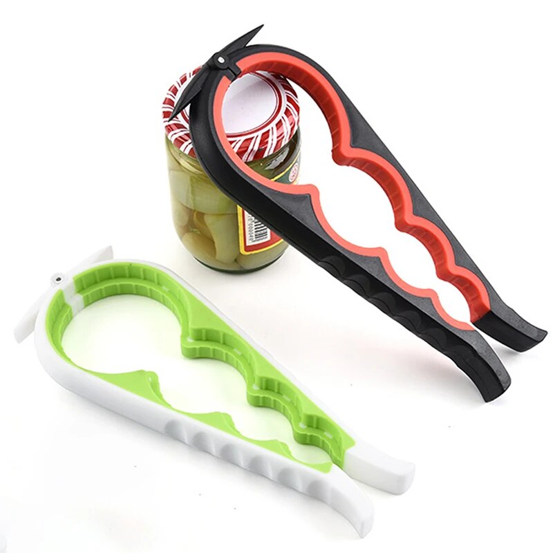 Multi-Function Jar and Bottle Opener with Anti-Slip Grip