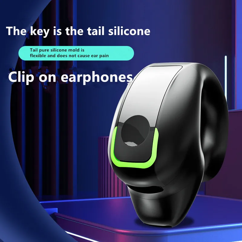 Wireless Bluetooth Headphone, Bone Conduction Earphone Clip, High-Quality TWS Auriculares Sport Noise Canceling