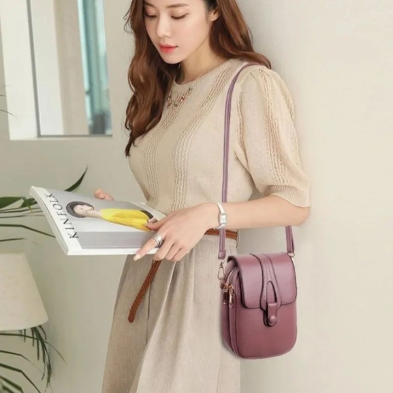 MiniChic PU Leather Phone Crossbody Bag | Women's Stylish Compact Shoulder Messenger Purse