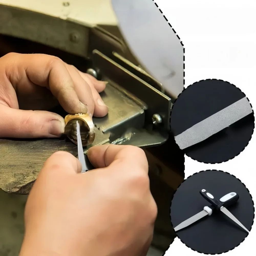 Professional Diamond Small Semicircle File Handheld Double-Sided Sharpening Rod