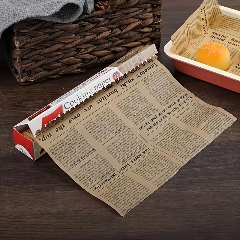 Food Grade Greaseproof Parchment Paper Baking Tools Roll 16.4 Feet for Bread Sandwich Burger Fries Wrappers and Cookies