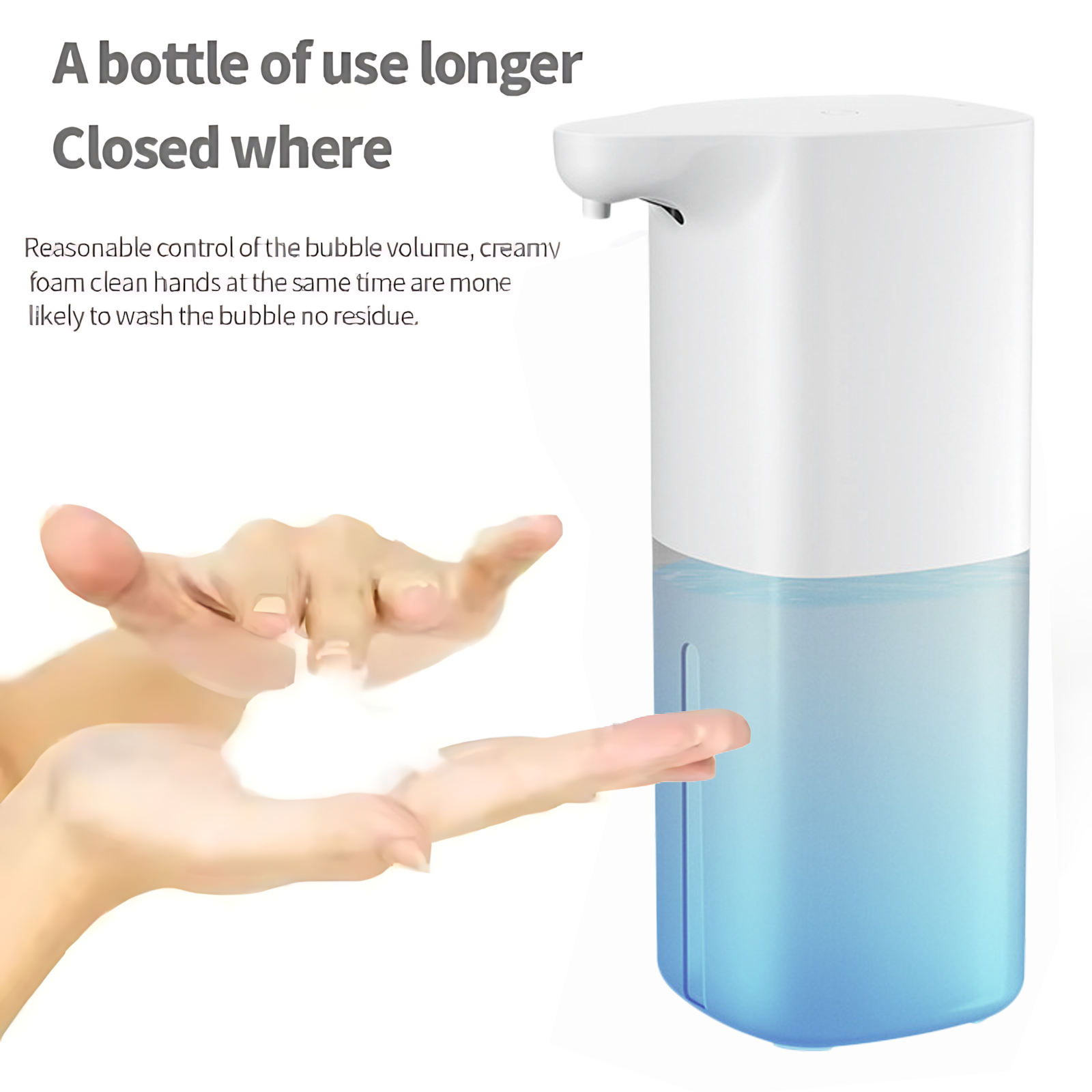 Automatic Foam Soap Dispenser with USB Charging Smart Touchless Hand Wash Machine for Bathroom, White, ABS Material
