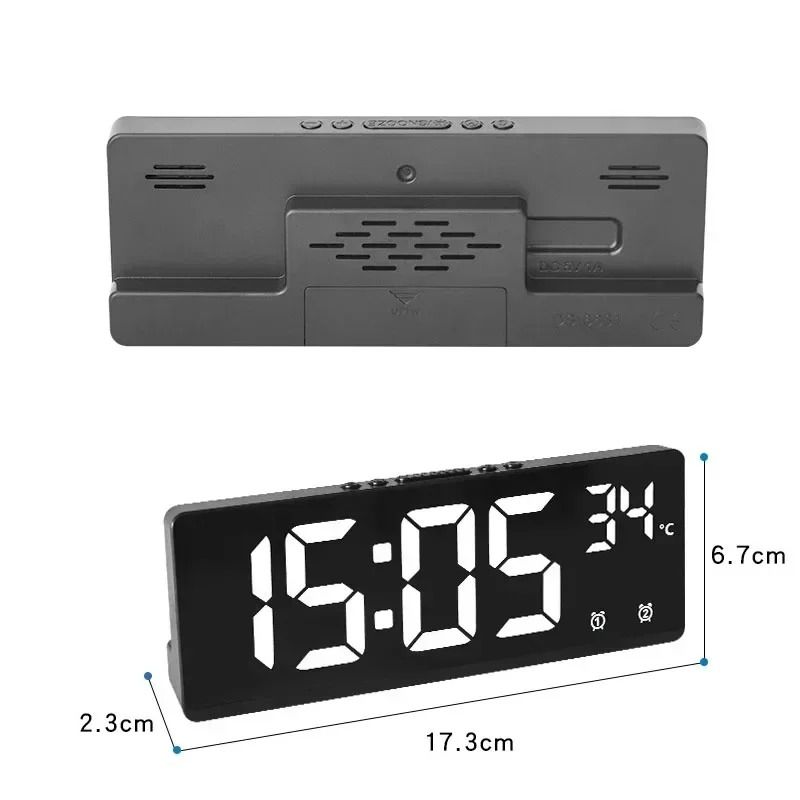 Voice Activated Digital Alarm Clock with Temperature Dual Alarm Snooze and Night Mode