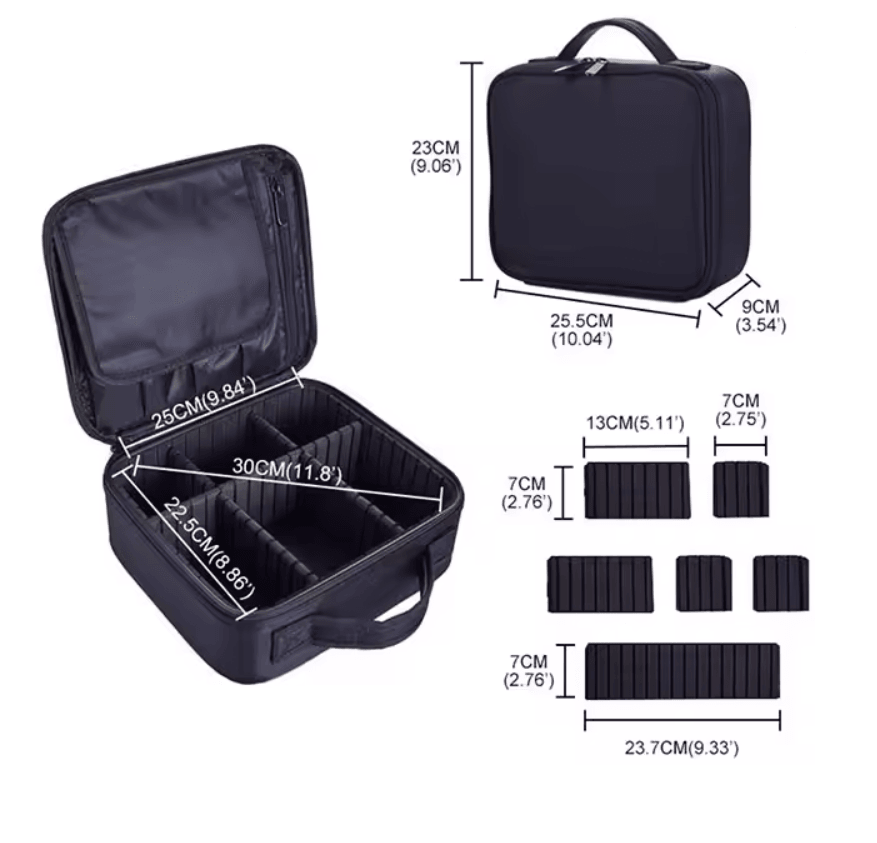 EmbroiLuxe Waterproof Embroidered Makeup Bag Large Capacity Travel Cosmetic Case