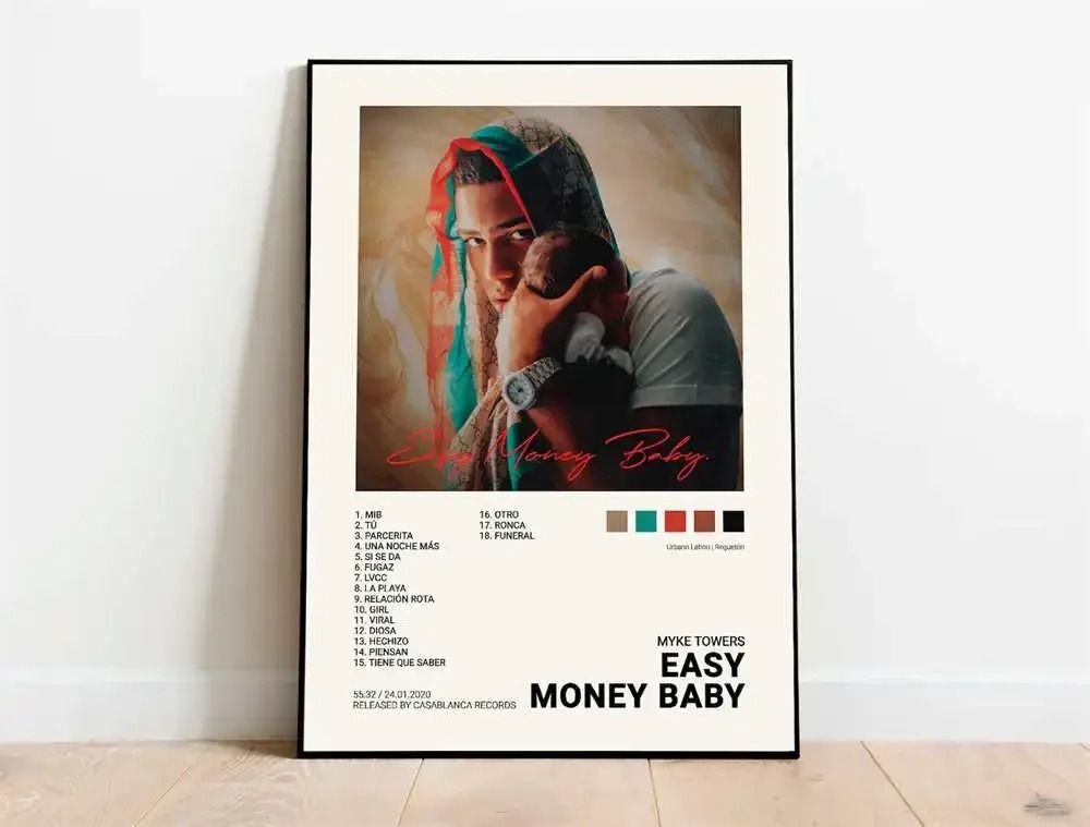Latin Rap Music Poster Canvas Album Cover Aesthetic Wall Art Print