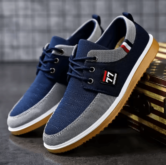 Men Casual Breathable Vulcanized Sneakers Lightweight Canvas Slip On Shoes