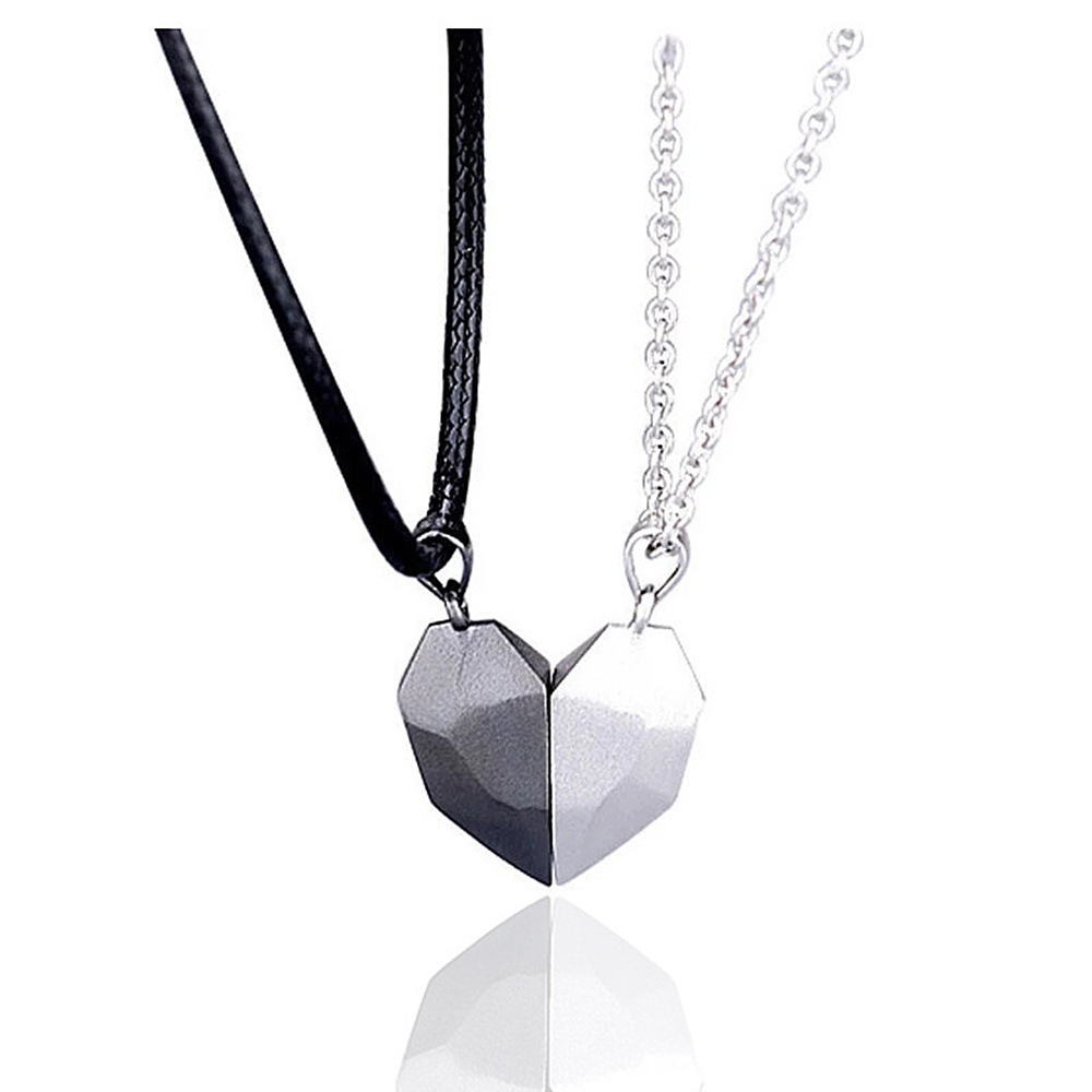 Magnetic Heart Necklace Couple Jewelry, Womens Valentines Day Sweater Chain, Lover Best Friend Wedding Gift