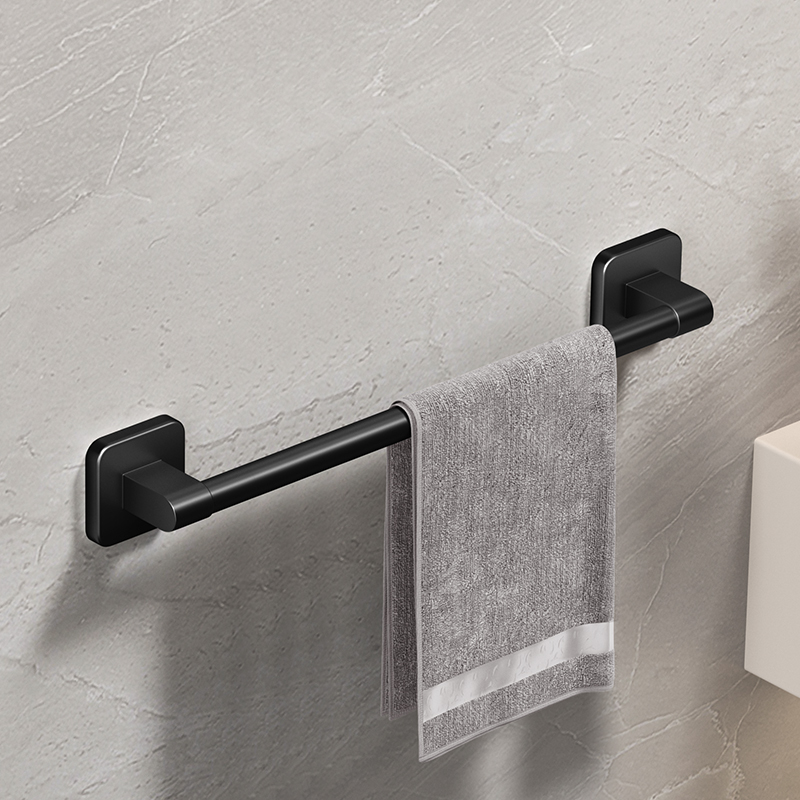 White Bathroom Towel Rack, Drill-Free Self-Adhesive Towel Holder, Space-Saving Towel Bar & Rail