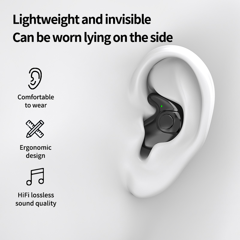 Highend TWS Dual Ear Sleep In Ear, Wireless Sports Bluetooth Headphones, Mini Painless Call, Noise Cancelling Thin