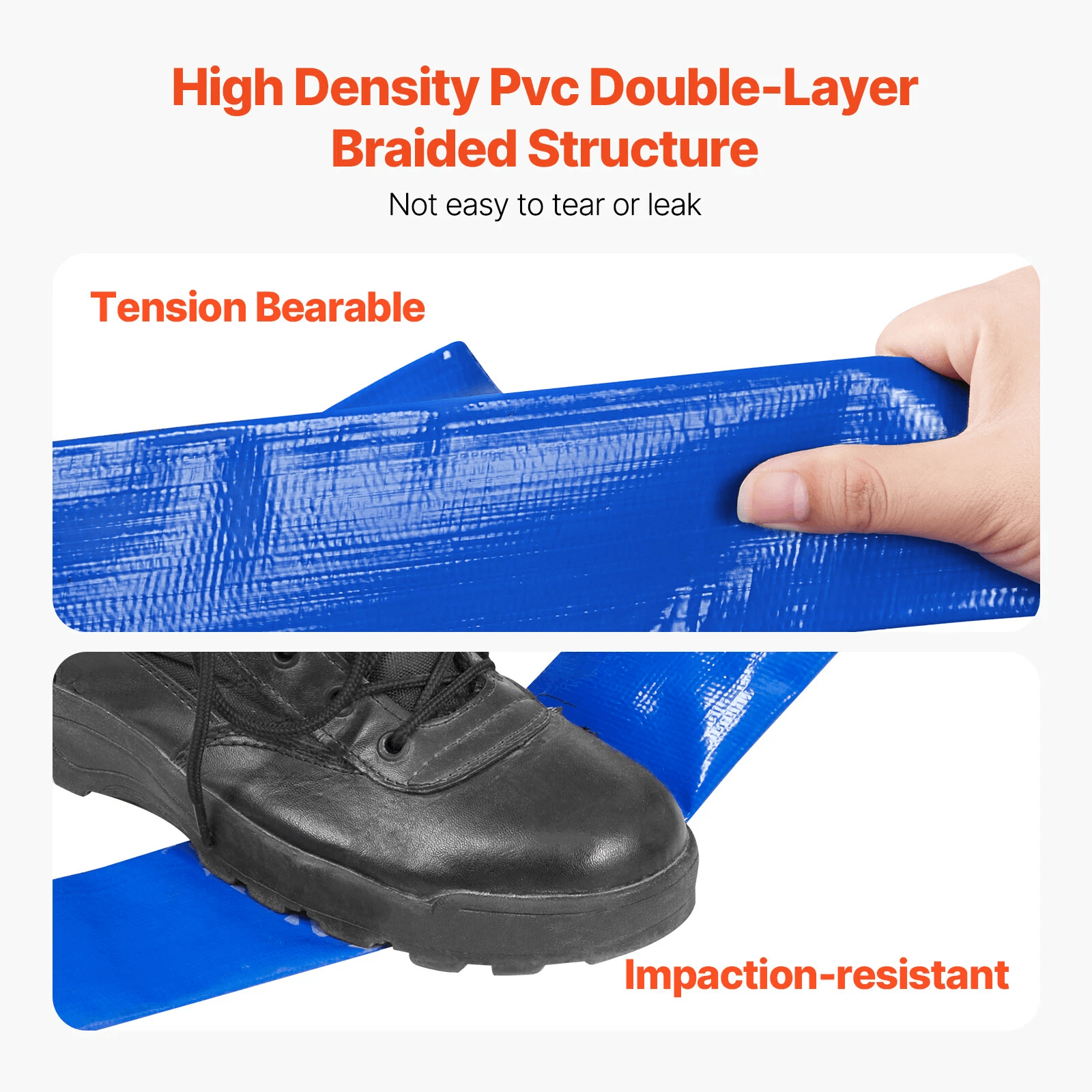 Pool Backwash Hose Blue PVC Discharge Hose with Fittings