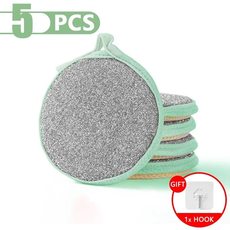 Double-Sided Reusable Dishwashing Sponge Set