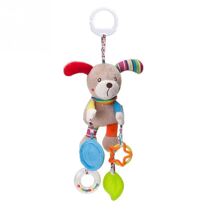 Baby Plush Stroller Toy Hanging Rattle Mobile with Cartoon Animals