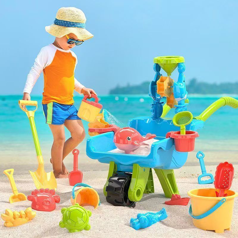 Beach Water Play Cart Bulldozer Kids Outdoor Toy for Beach Fun & Water Play