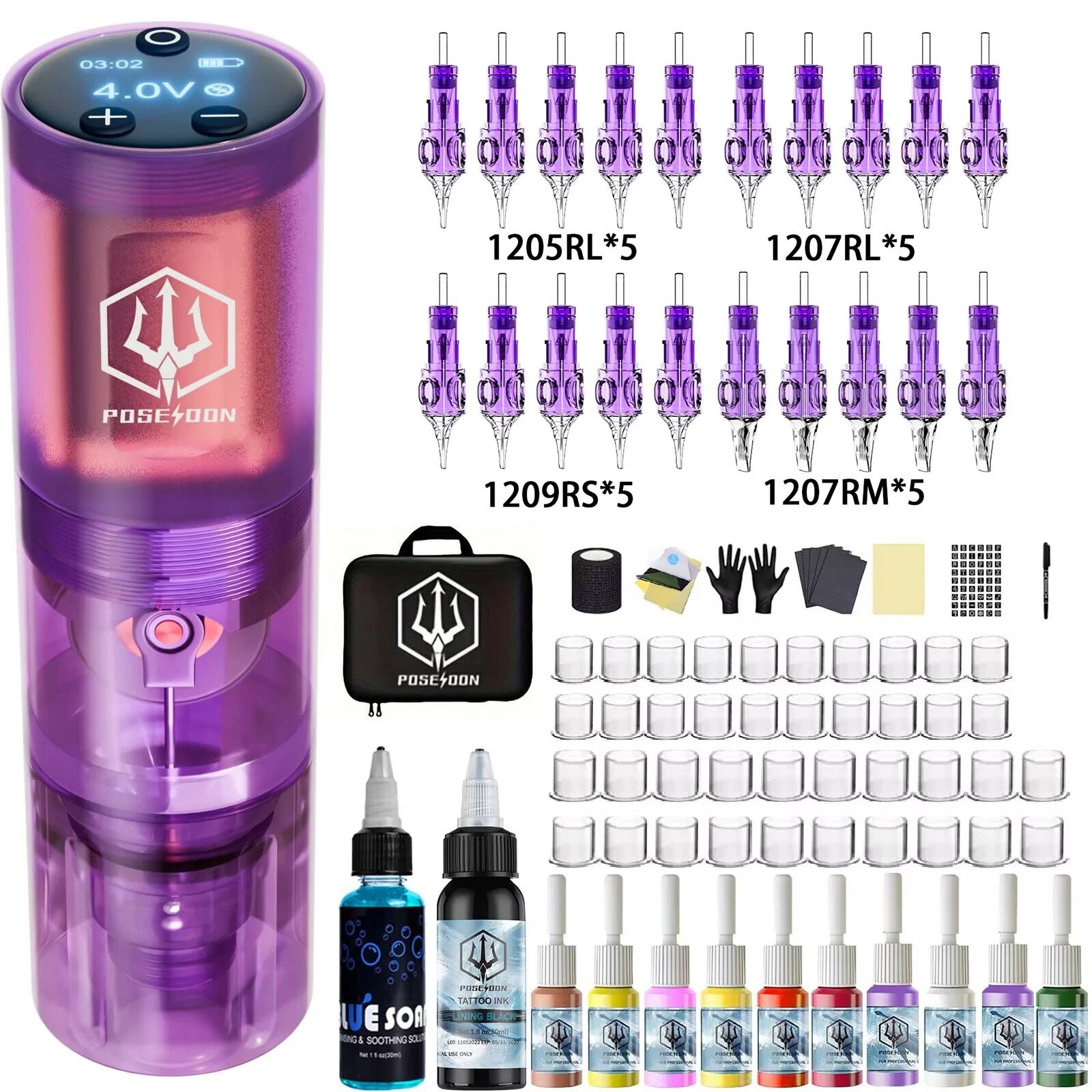 Professional Tattoo Pen Kit with Power Supply and Permanent Makeup Machine