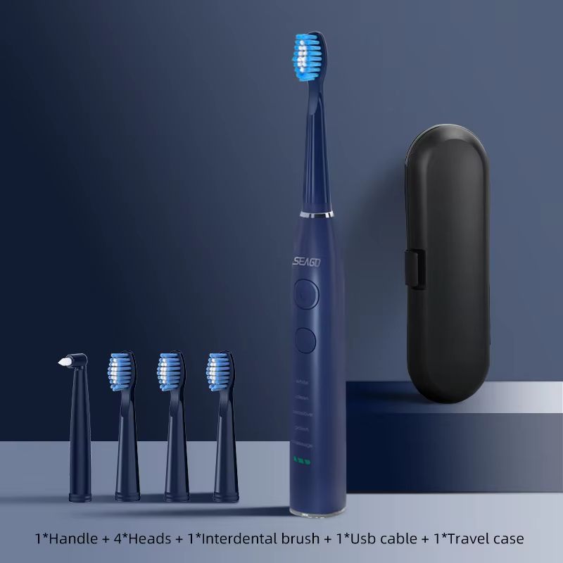 Seago Sonic Electric Toothbrush – USB Rechargeable with 360-Day Battery & Travel Case