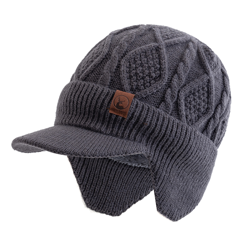 Warm Earflap Cap Stylish Unisex Beanie Hat Plush Fur Lined Winter Hat for Ski Sports Outdoors