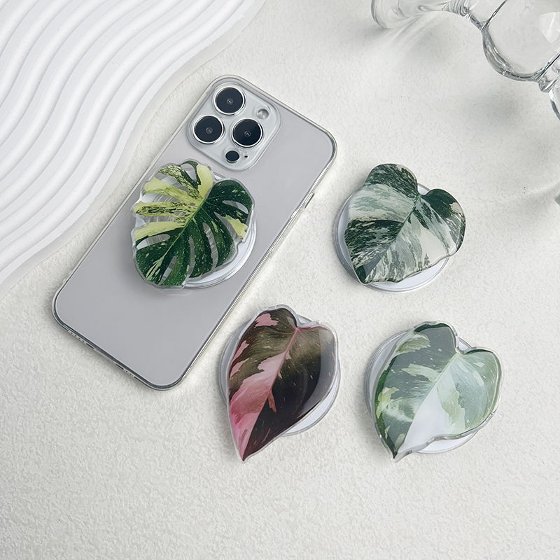 Magnetic Plant Leaf Folding Mobile Phone Grip Holder Socket, Pocket Support for Magsafe iPhone, Samsung Mac Safe