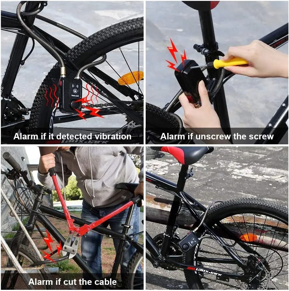 Waterproof Bike Alarm Lock with Remote and Combination Security