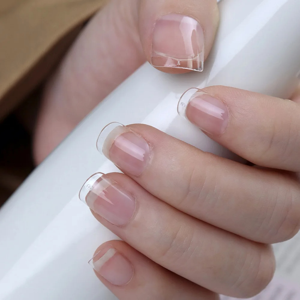 Super Short Almond Full Cover Sculpted Soft Gel Nail Tips, Capsule Americaine Gel X, Press On Artificial Fake Nails