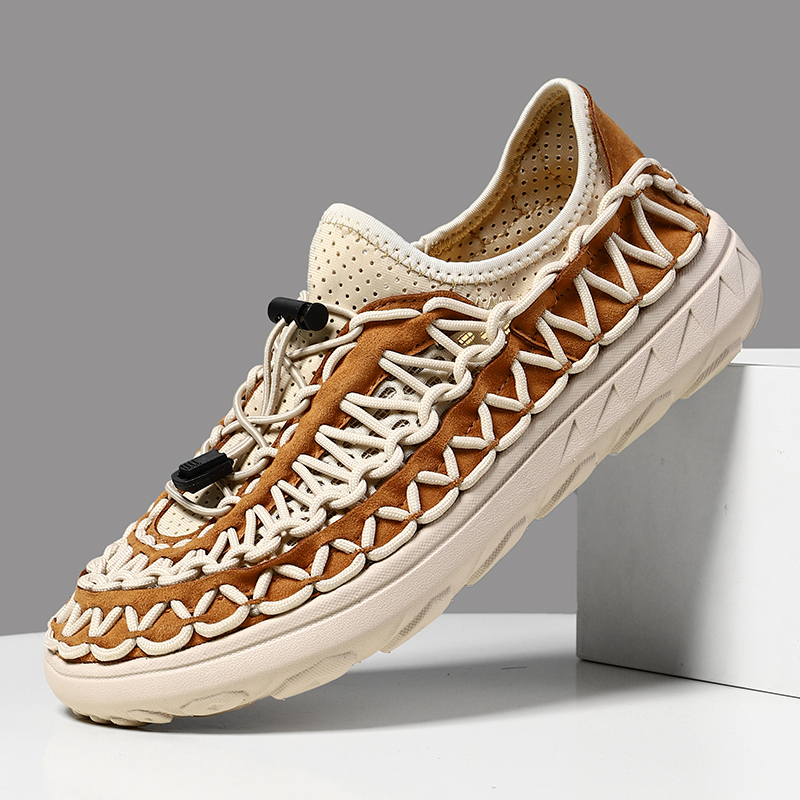 Mens Summer Sandals, Fashion Hand-woven Casual Shoes, High Quality Designer Sneakers