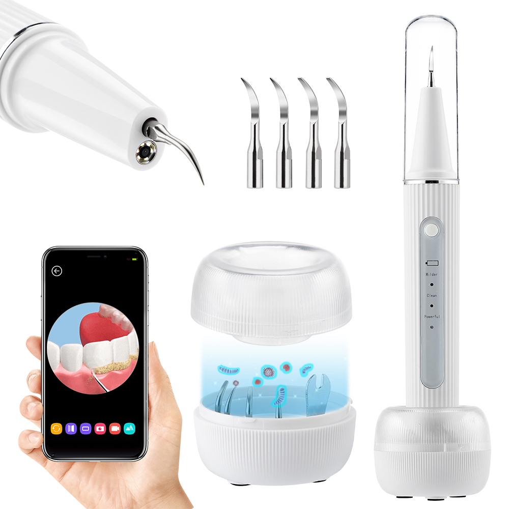 Portable Electric Ultrasonic Visual Scaler Dental Tartar Remover for Household Use