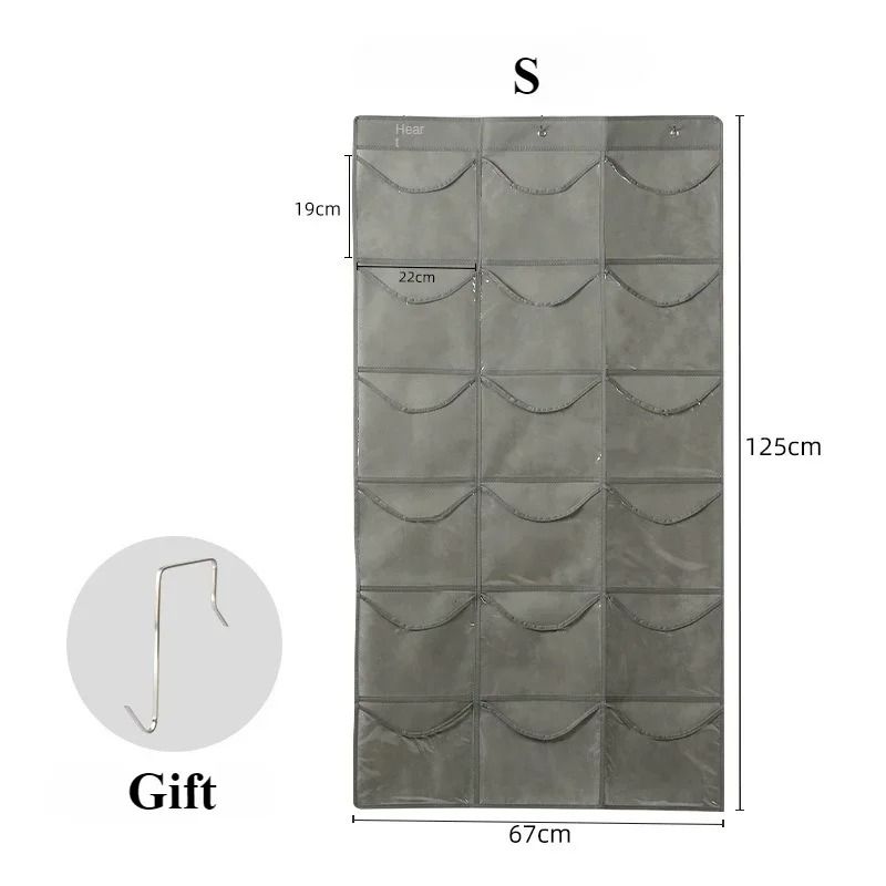 Clear Hat Storage Organizer Over the Door Baseball Cap Holder with Hanging Pockets