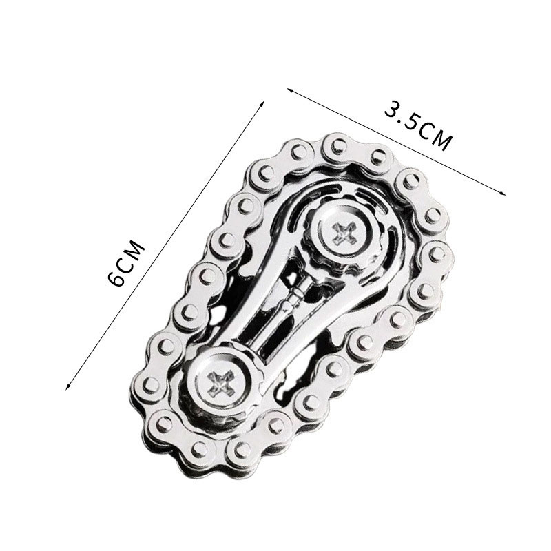 Antistress Cool Sprockets Fidget Gyro Spinner Anxiety Relief Metal Bike Chain EDC Toy