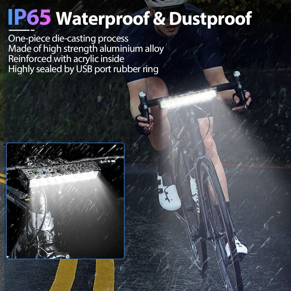 NEWBOLER 10000 Lumen Bike Light 10000mAh USB Rechargeable Waterproof Headlight