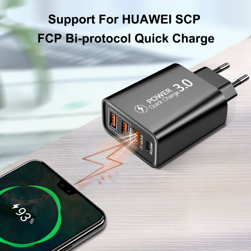 Fast Charging USB PD Charger Quick Charger Power Adapter for Type C Phones