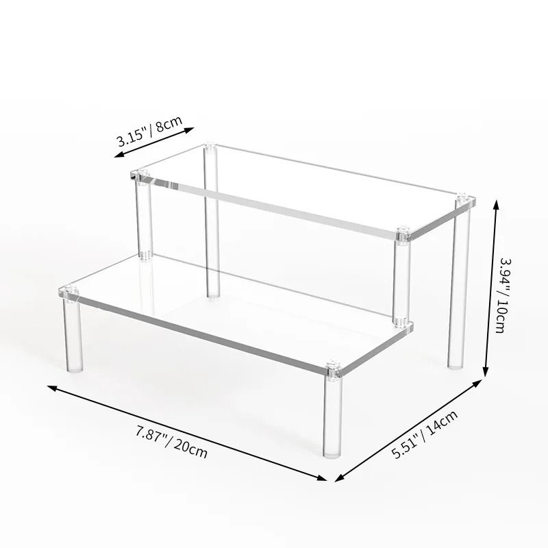 Multi Layer Acrylic Display Stand Transparent Trapezoid Shelf
