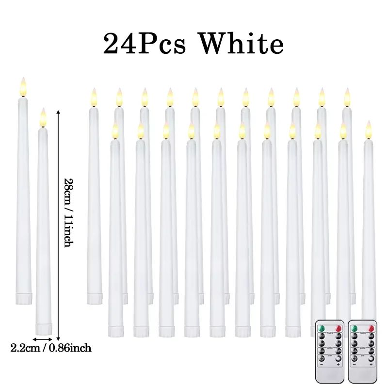 Flameless LED Taper Candles Set with Flickering Light