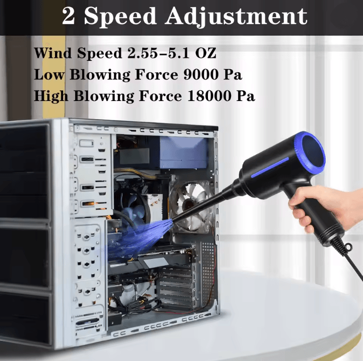 500W Electric Air Duster Powerful Keyboard Cleaner and Reusable Compressed Air Blower