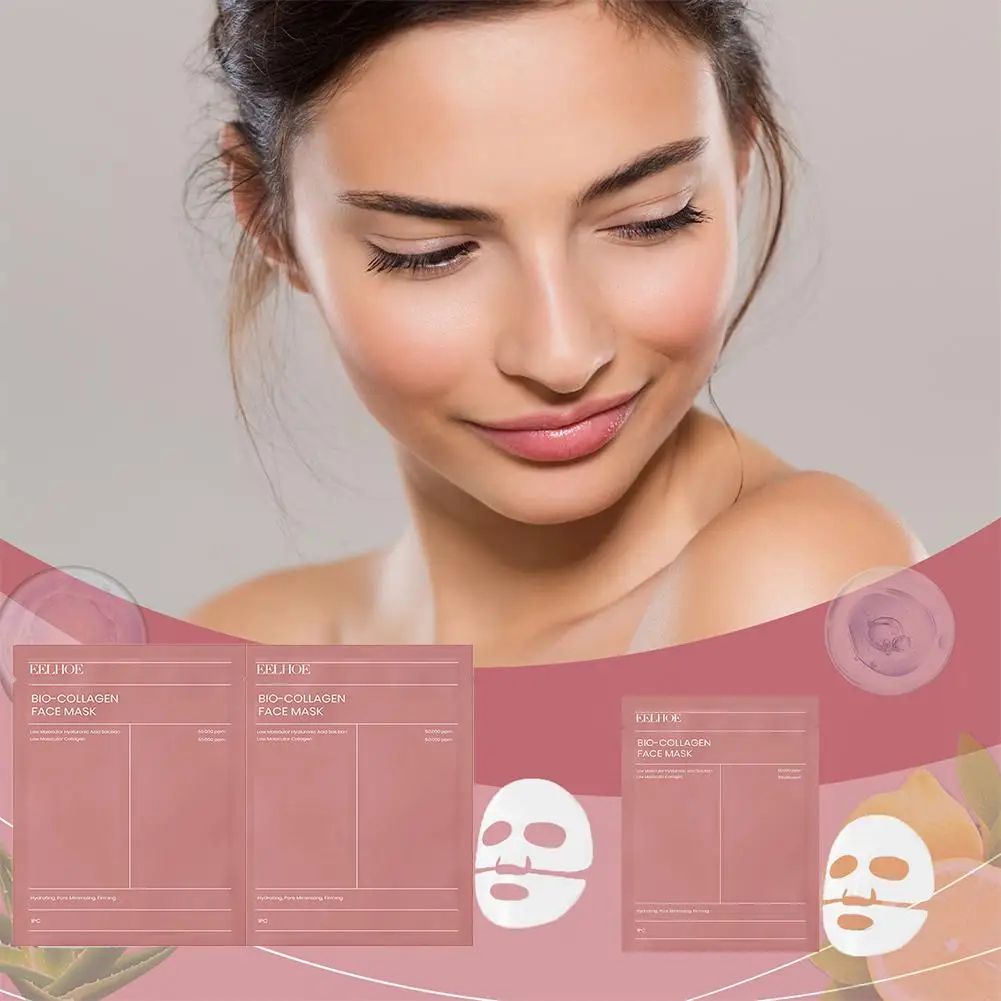 Bio Collagen Face Mask Set – Deep Hydrating Overnight Sheet Mask for Pore Tightening, Brightening & Anti-Aging
