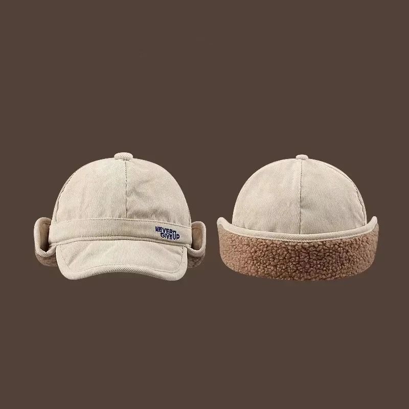 Unisex Winter Warm Fleece Lined Ear Protection Hat Windproof Outdoor Cycling Hat
