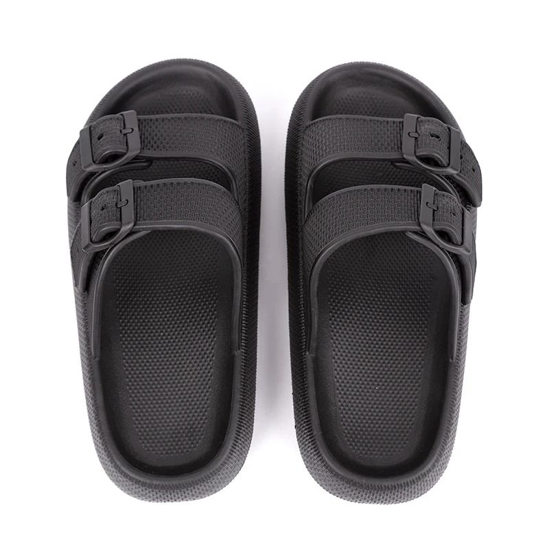 Couple Anti Slip Slides with Double Buckle Home Slippers