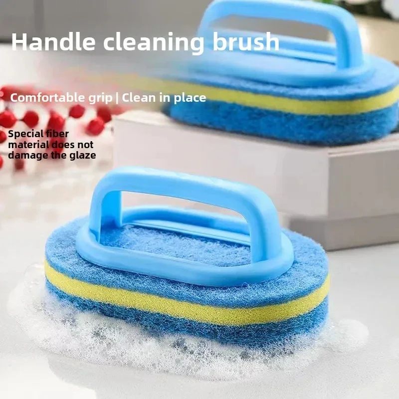 Multipurpose Cleaning Brush with Handle Sponge for Kitchen and Bathroom