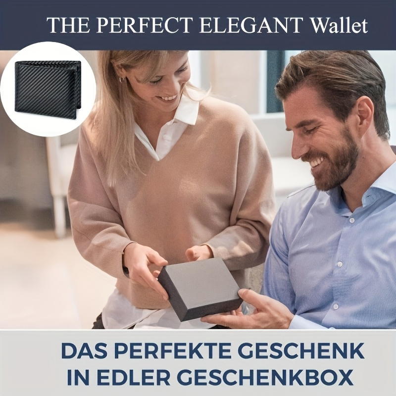 Carbon Fiber Mens Wallet with Coin Pocket Protection