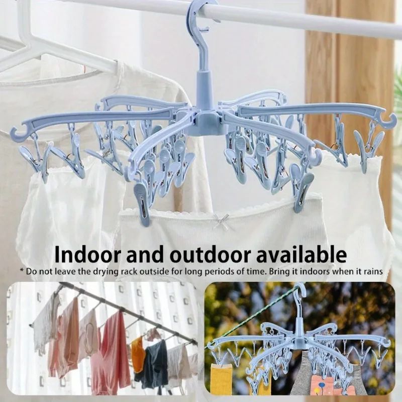 Folding Sock Drying Rack with 24 Clips