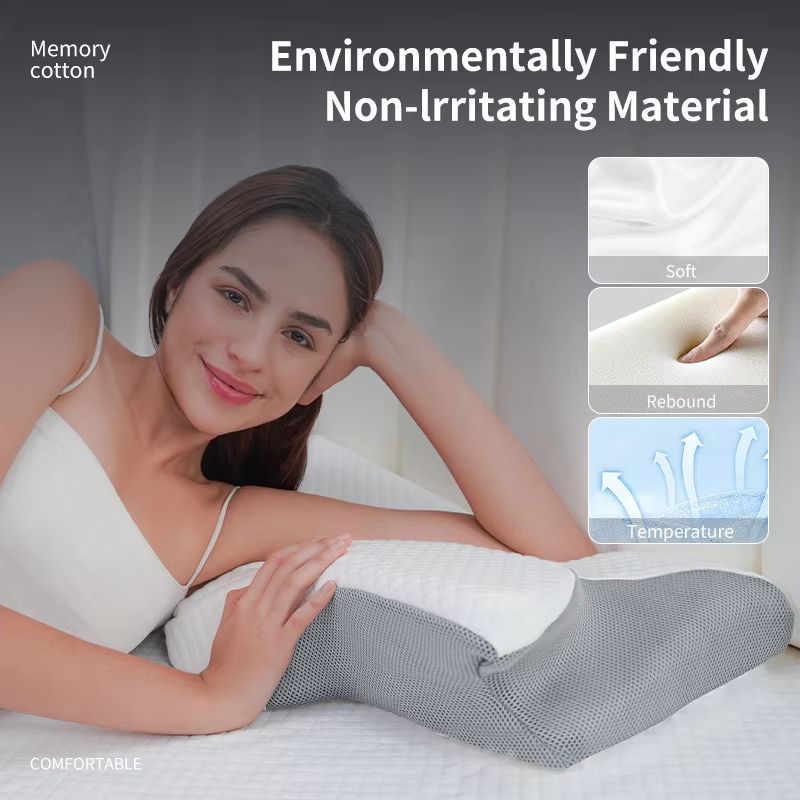 ErgoComfort Memory Foam Pillow for Side Sleepers – Slow Rebound Cervical Support Cushion