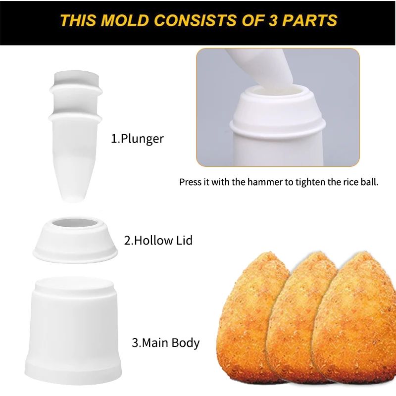 DIY Arancini Maker Rice Ball Mold – Easy Sushi Rice Mold Tool for Perfectly Shaped Balls