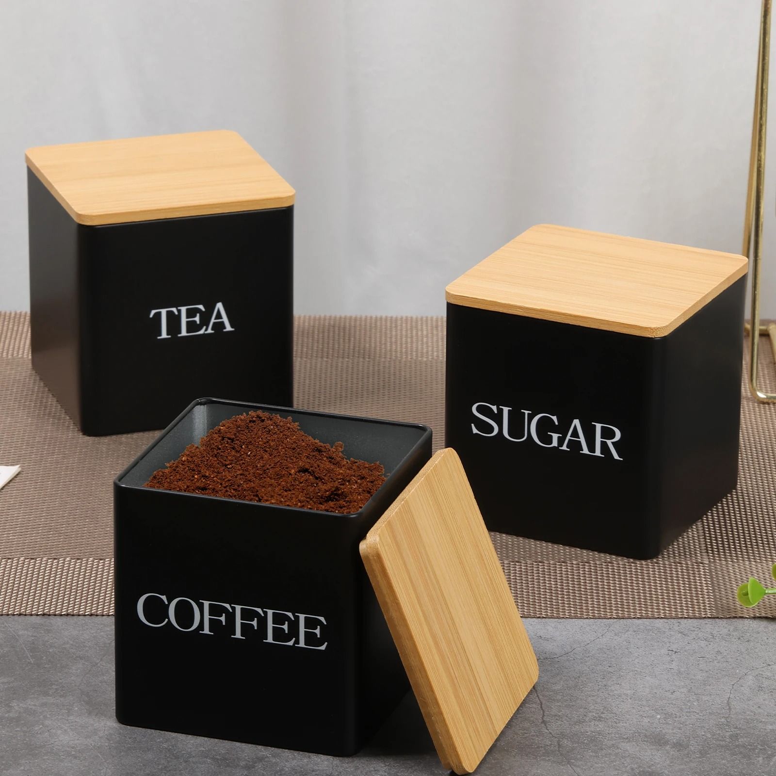 3 pcs Coffee Bean Storage Canisters Vacuum Sealed Jars