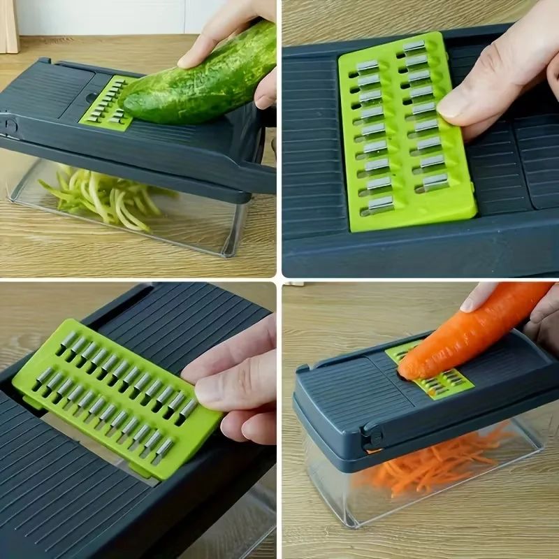 14-in-1 Vegetable Chopper & Mandoline Slicer Set with Interchangeable Blades