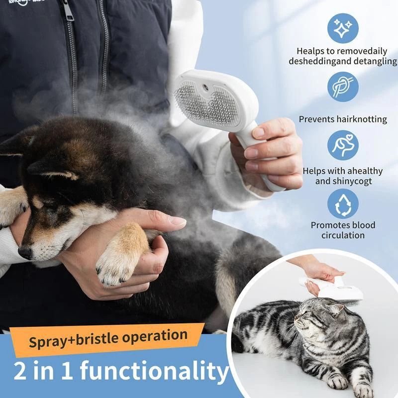 Pet Steam Massage Hair Removal Comb for Dogs and Cats