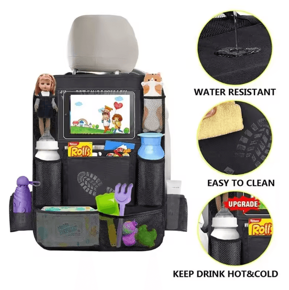 TravelMate Multi-Pocket Car Seat Organizer with Tablet Holder